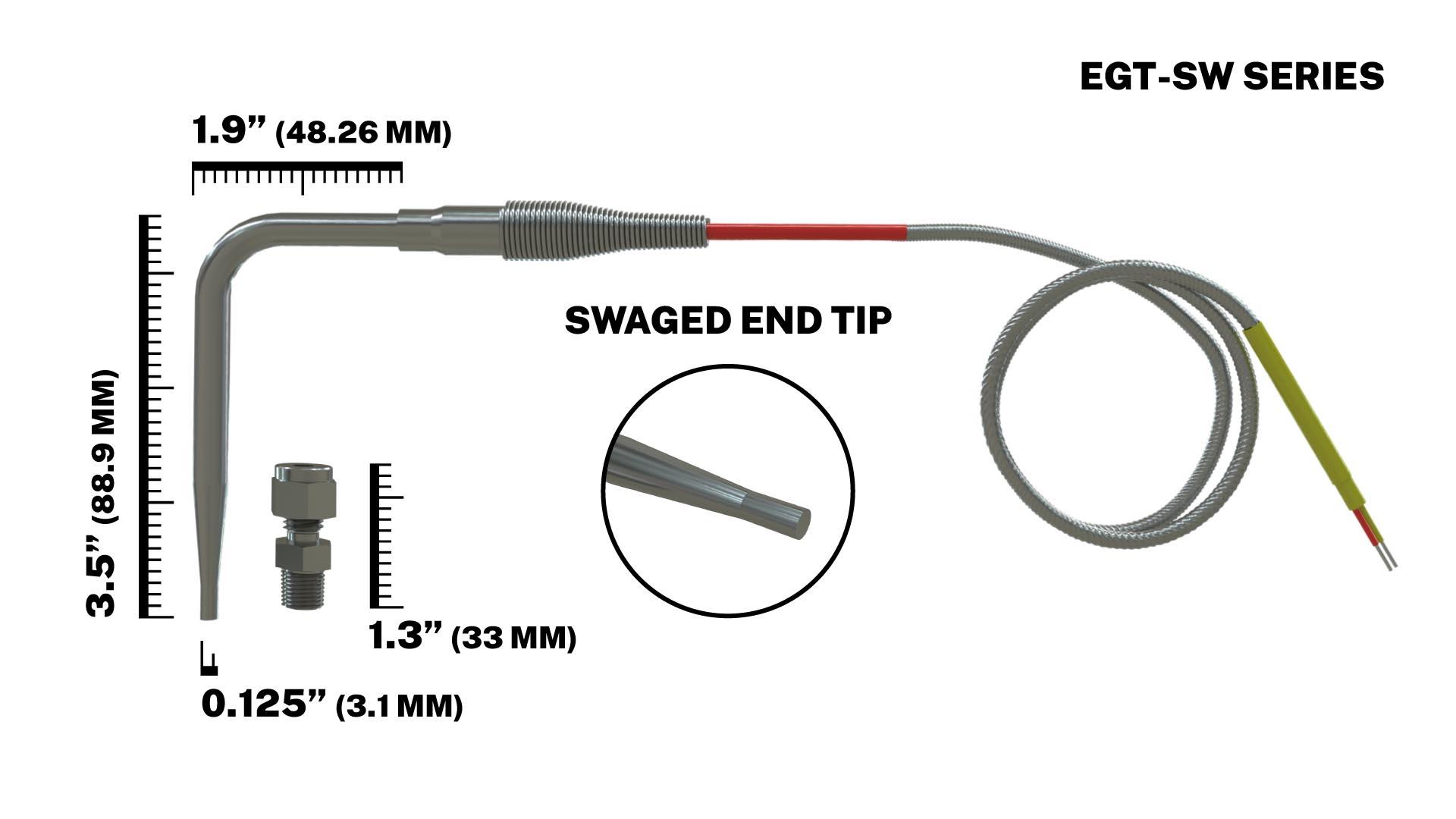 EGT Probe Diesel Extreme Duty Racing 1/4" Diameter